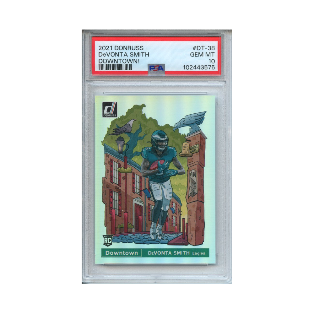 DeVonta-Smith-Downtown!-2021-Donruss--PSA-10-Vorderseite