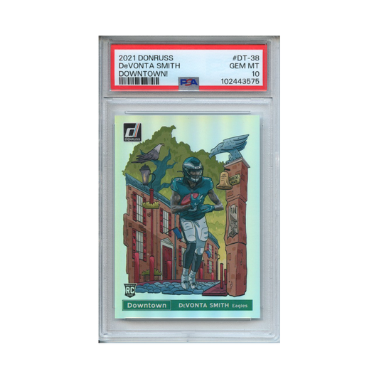 DeVonta-Smith-Downtown!-2021-Donruss--PSA-10-Vorderseite