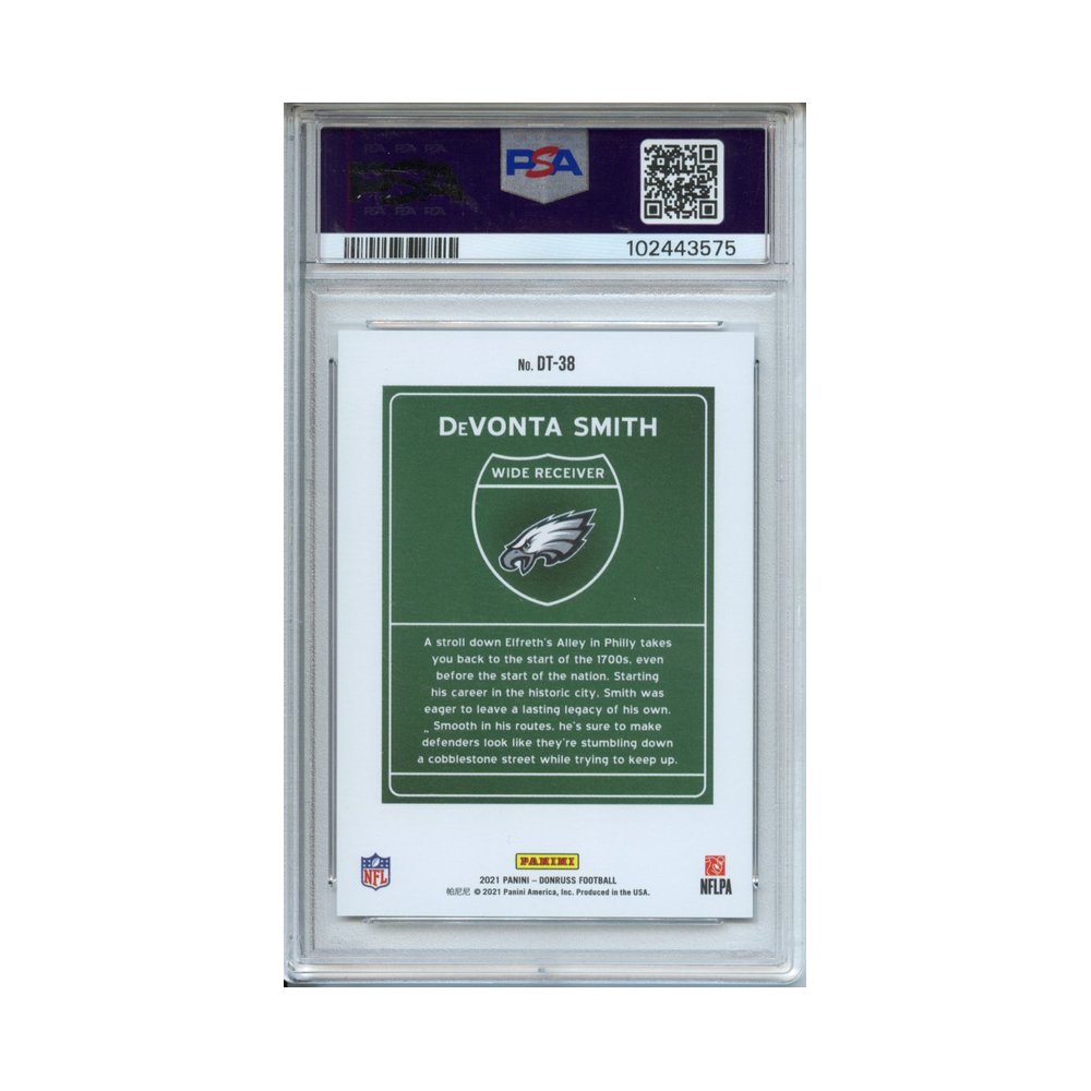 DeVonta-Smith-Downtown!-2021-Donruss--PSA-10-Rückseite