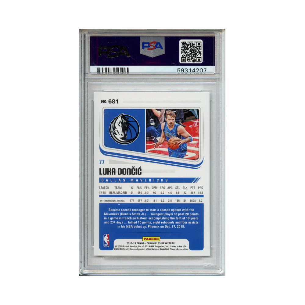 Luka-Doncic-2018-Panini-Chronicles-#1-PSA-10-Rückseite