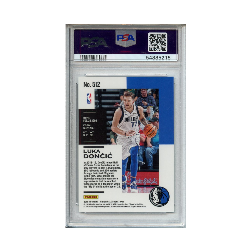 Luka-Doncic-2018-Panini-Chronicles-#2-PSA-10-Rückseite