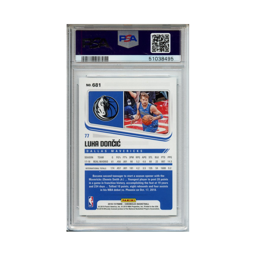 Luka-Doncic-Purple-2018-Panini-Chronicles-#1-PSA-9-Rückseite