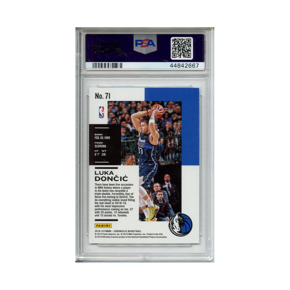 Luka-Doncic-Purple-2018-Panini-Chronicles-#2-PSA-9-Rückseite