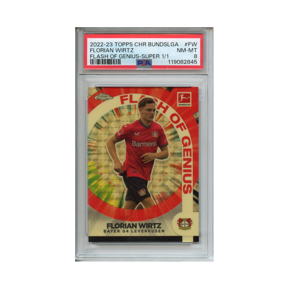 Florian-Wirtz-Flash-of-Genius--Super-1/1-2022-23-Topps-Chrome-Bundesliga-PSA-8-Vorderseite