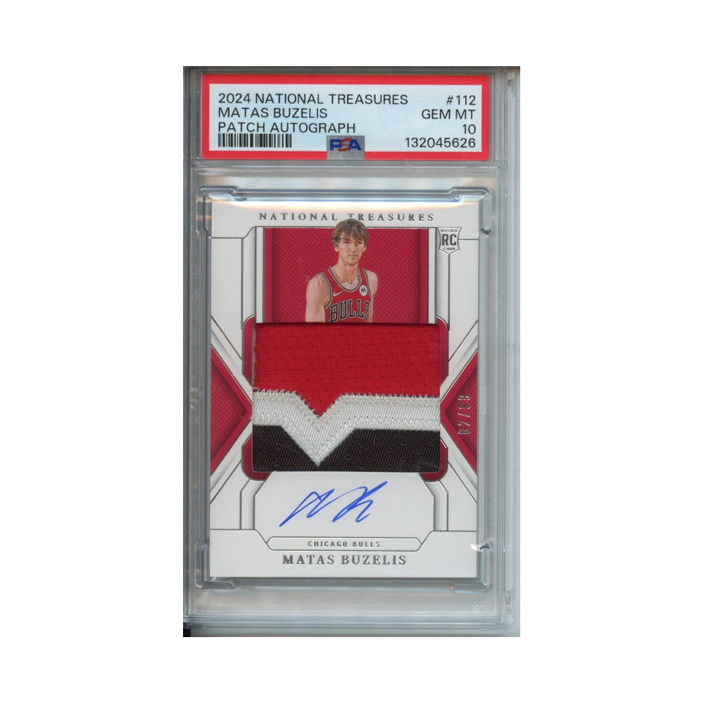 Matas-Buzelis-Patch-Autograph-2024-National-Treasures-PSA-10-Vorderseite