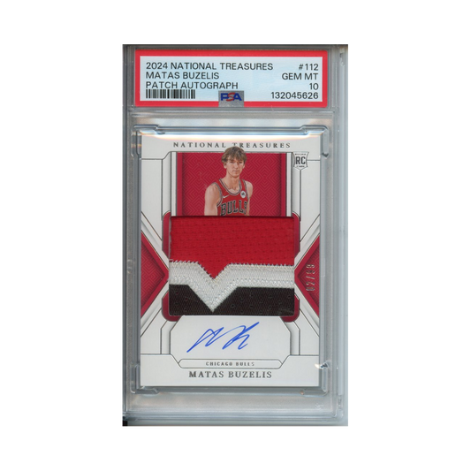 Matas-Buzelis-Patch-Autograph-2024-National-Treasures-PSA-10-Vorderseite