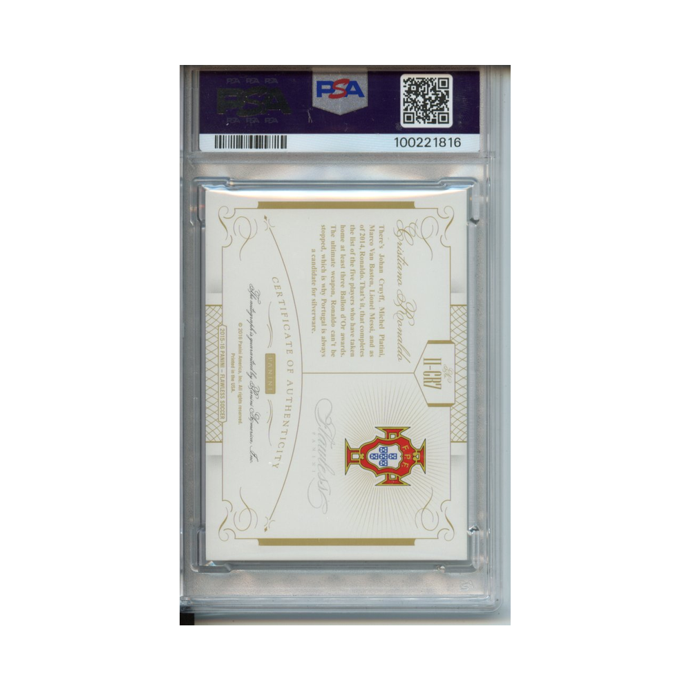 Cristiano-Ronaldo-International-Icons-Autograph-2016-Panini-Flawless-PSA-9/10-Rückseite