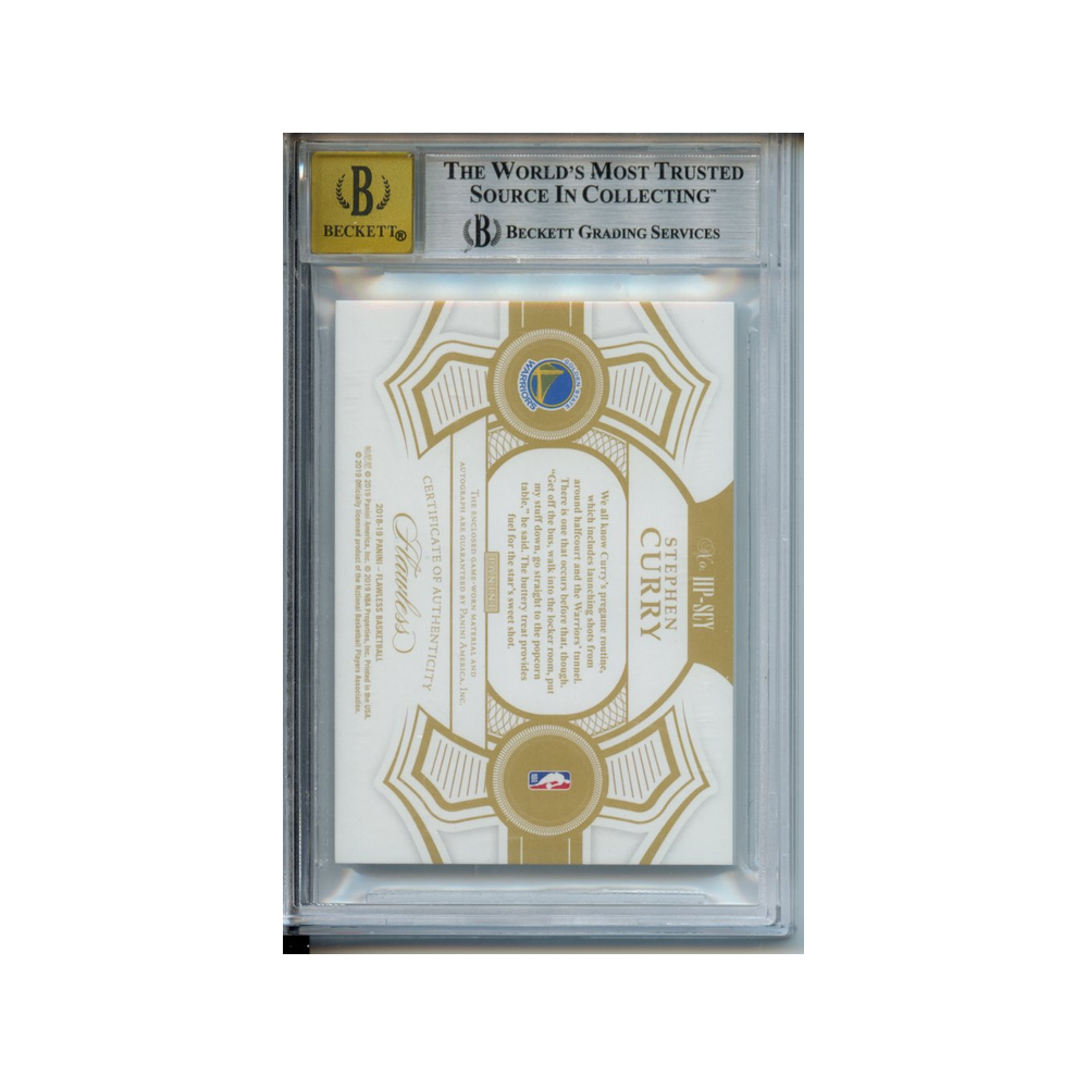 Stephen-Curry-Horizontal-Patch-Autos-Ruby-/13-2018-19-Panini-Flawless-BGS-9/10-Rückseite
