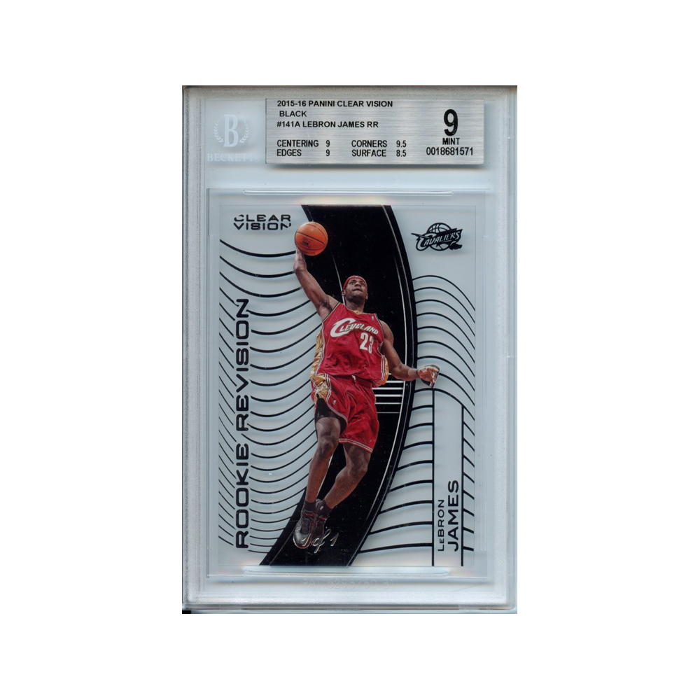 Lebron-James-Rookie-Revision-Black-1/1-2015-16-Panini-Clear-Vision-BGS-9-Vorderseite