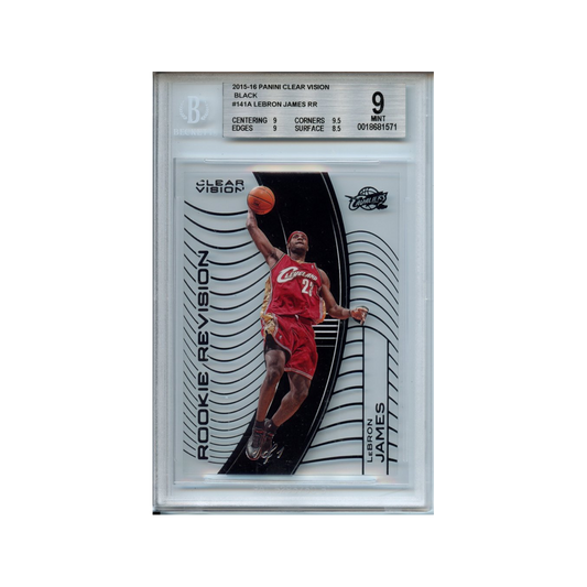 Lebron-James-Rookie-Revision-Black-1/1-2015-16-Panini-Clear-Vision-BGS-9-Vorderseite