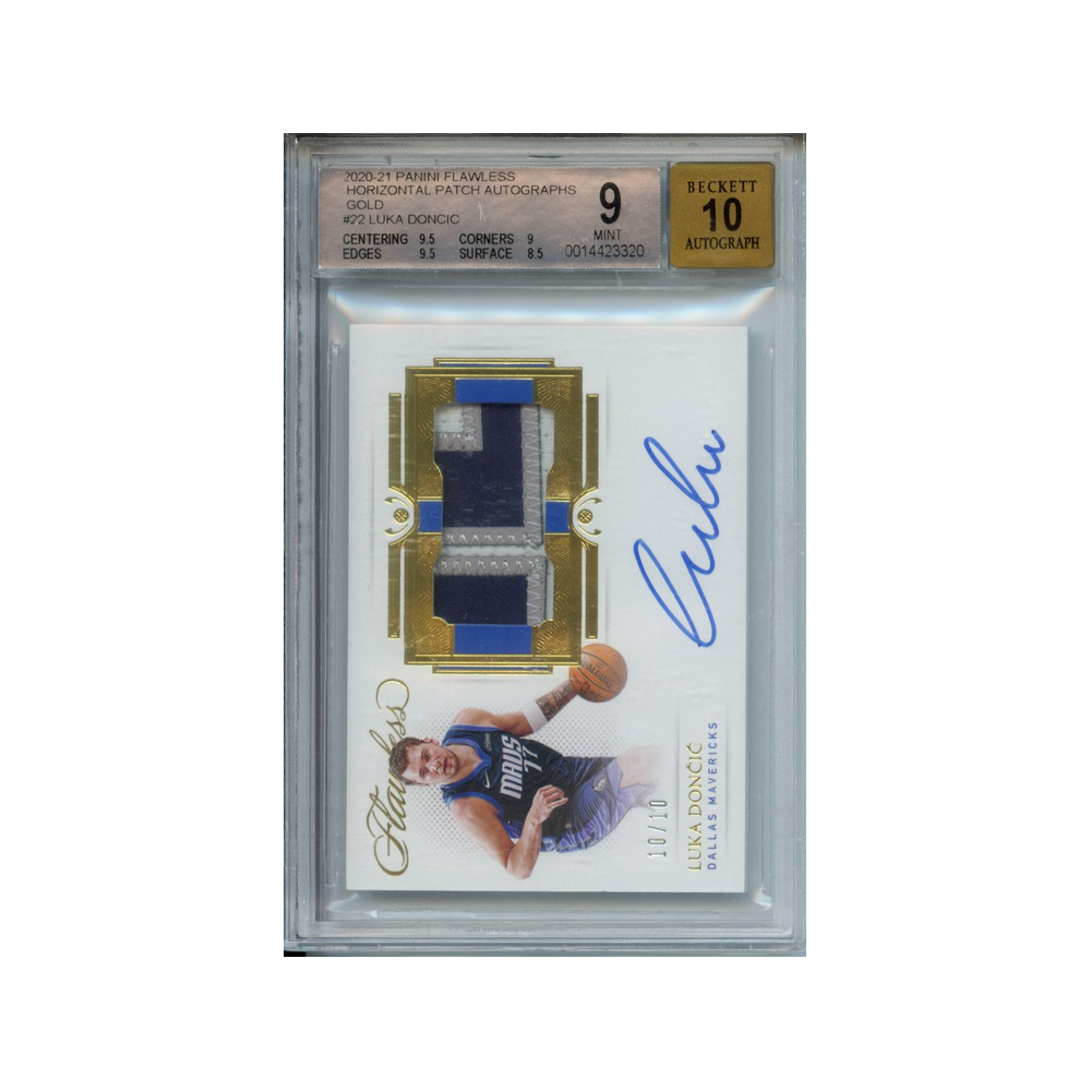 Luka-Doncic-Gold-Horizontal-Patch-Autographs-2020-21-Panini-Flawless-BGS-9/10-Vorderseite