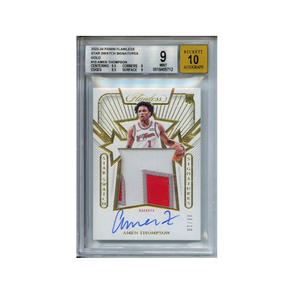 Amen-Thompson-Star-Swatch-Signatures-Gold-2023-24-Panini-Flawless-BGS-9/10-Vorderseite