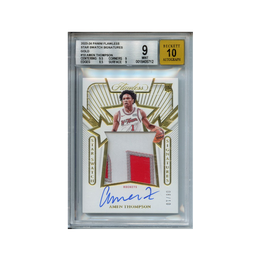 Amen-Thompson-Star-Swatch-Signatures-Gold-2023-24-Panini-Flawless-BGS-9/10-Vorderseite