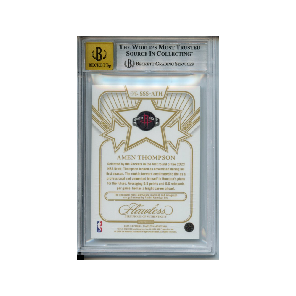 Amen-Thompson-Star-Swatch-Signatures-Gold-2023-24-Panini-Flawless-BGS-9/10-Rückseite