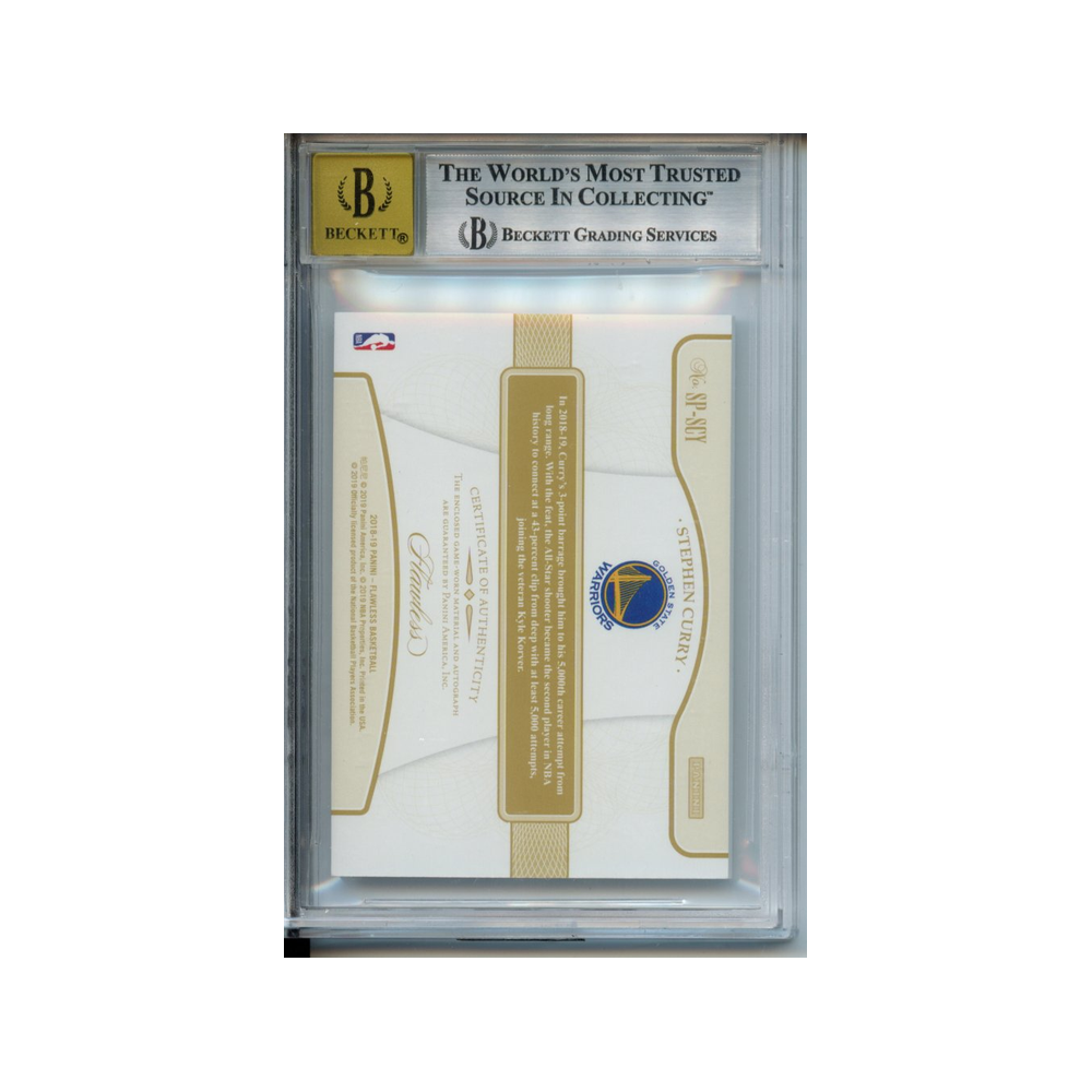 Stephen-Curry-Signature-Prime-Materials-/15-2018-19-Panini-Flawless--BGS-9/10-Rückseite