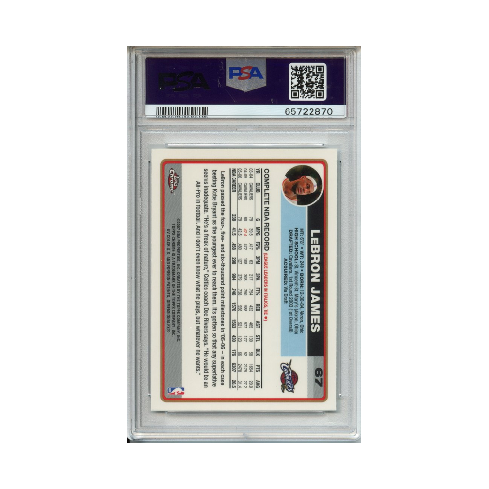 Lebron-James-2006-Topps-Chrome-PSA-10-Rückseite