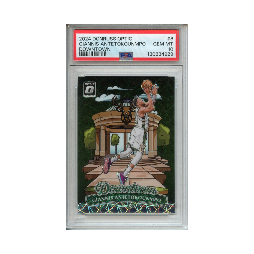Giannis-Antetokounmpo-Downtown-2024-Donruss-Optic-PSA-10-Vorderseite
