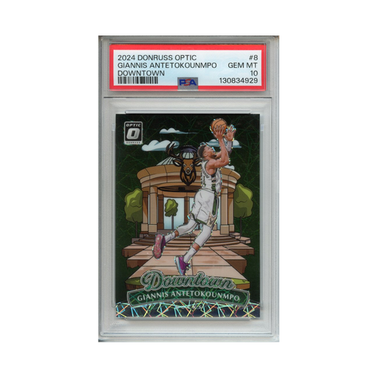 Giannis-Antetokounmpo-Downtown-2024-Donruss-Optic-PSA-10-Vorderseite