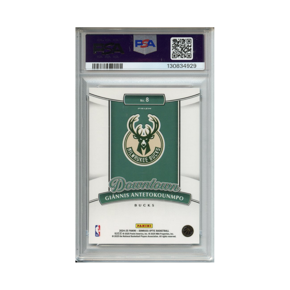 Giannis-Antetokounmpo-Downtown-2024-Donruss-Optic-PSA-10-Rückseite
