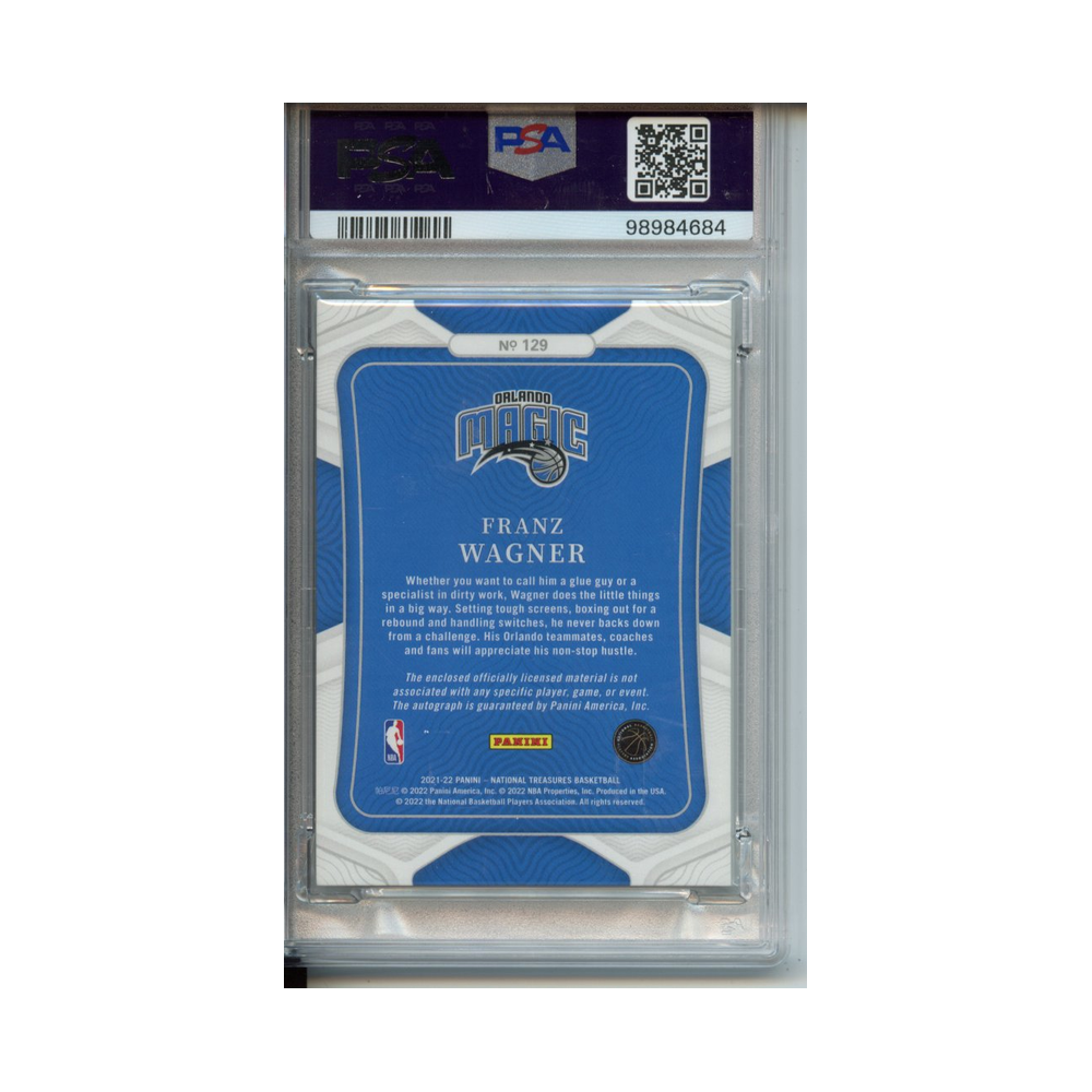 Franz-Wagner-Patch-Autograph-2021-National-Treasures-PSA-9-Rückseite