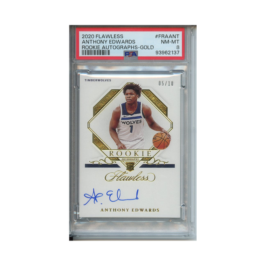 Anthony-Edwards-Rookie-Autographs--Gold-2020-Flawless-PSA-8-Vorderseite