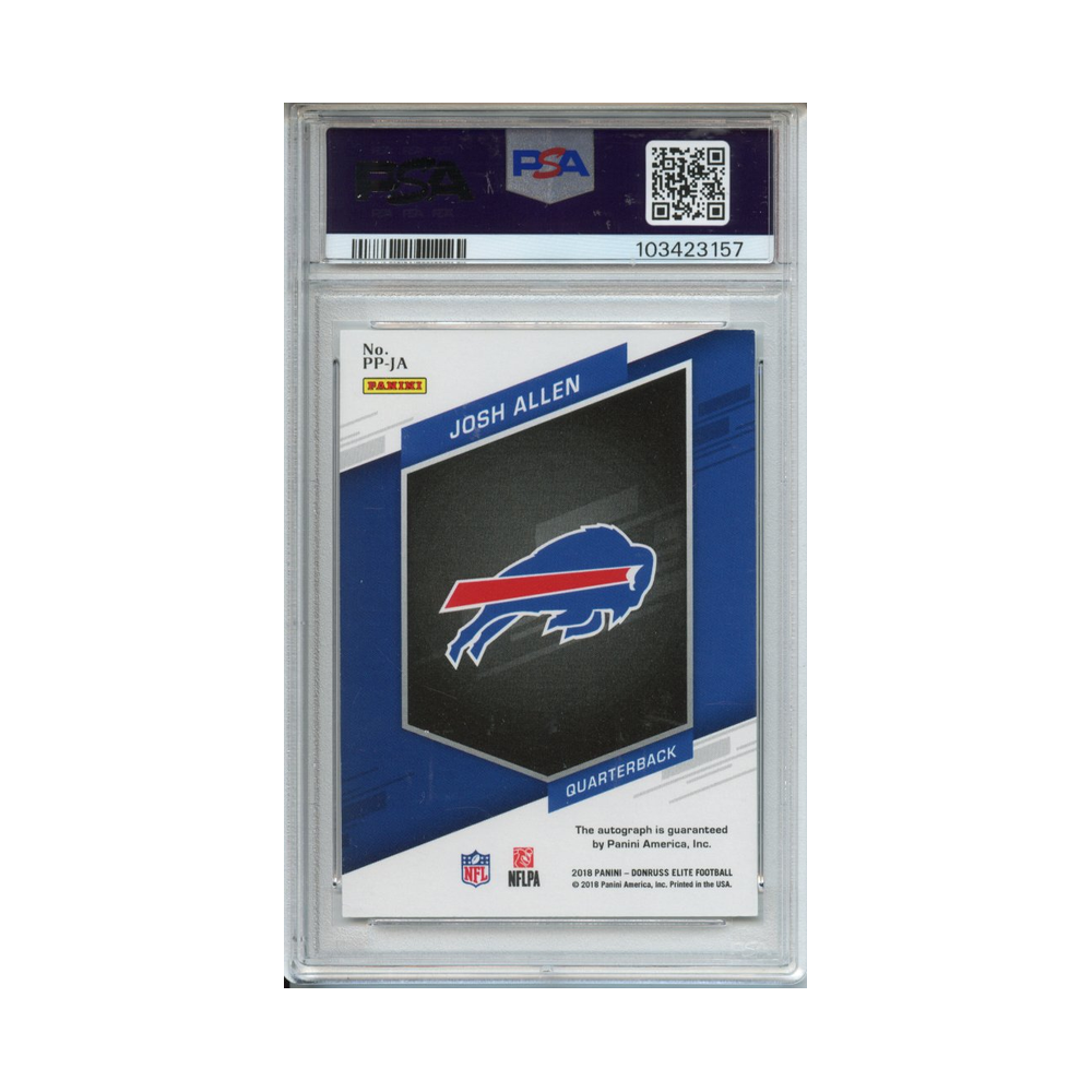 Josh-Allen-Pen-Pals-Autograph-Green-Ink-2018-Panini-Donruss-Elite-PSA-7-Rückseite