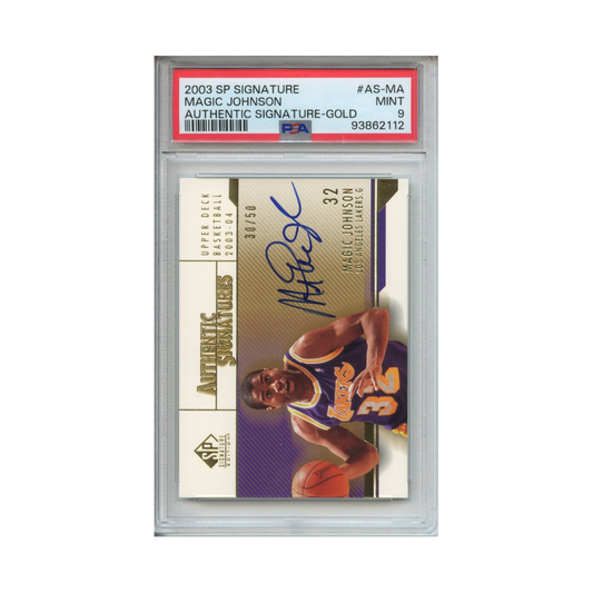 Magic-Johnson-Authentic-Signature-Gold-2003-SP-Signature-PSA-9-Vorderseite