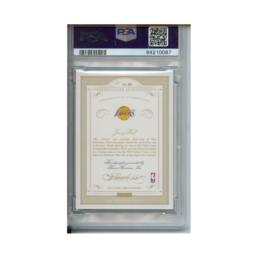 Jerry-West-Association-Autograph-Gold-2014-Panini-Flawless-PSA-8-Rückseite