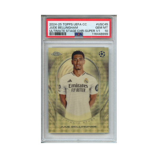 Jude-Bellingham-Ultrimate-Stage-Chrome--Super-1/1-2024-25-Topps-UEFA-CC-PSA-10-Vorderseite