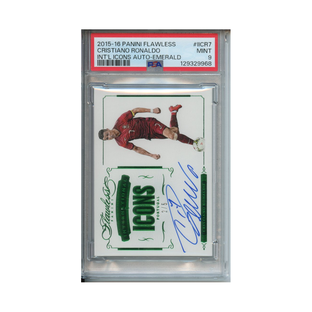 Cristiano-Ronaldo-International-Icons-Autograph--Emerald-2015-16-Panini-Flawless-PSA-9-Vorderseite