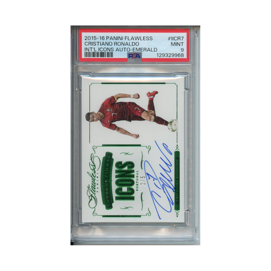 Cristiano-Ronaldo-International-Icons-Autograph--Emerald-2015-16-Panini-Flawless-PSA-9-Vorderseite