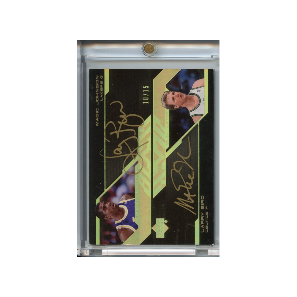 Magic-Johnson/-Larry-Bird-Dual-Autographs-/15-2007-Upper-Deck-Black-Vorderseite