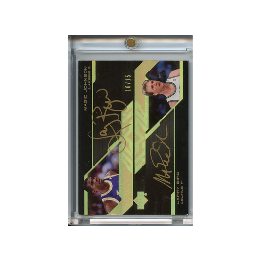 Magic-Johnson/-Larry-Bird-Dual-Autographs-/15-2007-Upper-Deck-Black-Vorderseite