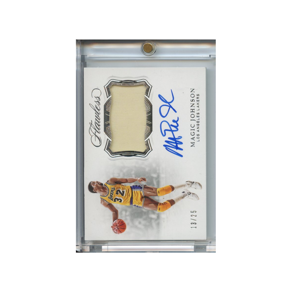 Magic-Johnson-Patch-Auto-/25-2018-Flawless-Vorderseite