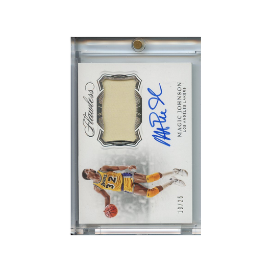 Magic-Johnson-Patch-Auto-/25-2018-Flawless-Vorderseite