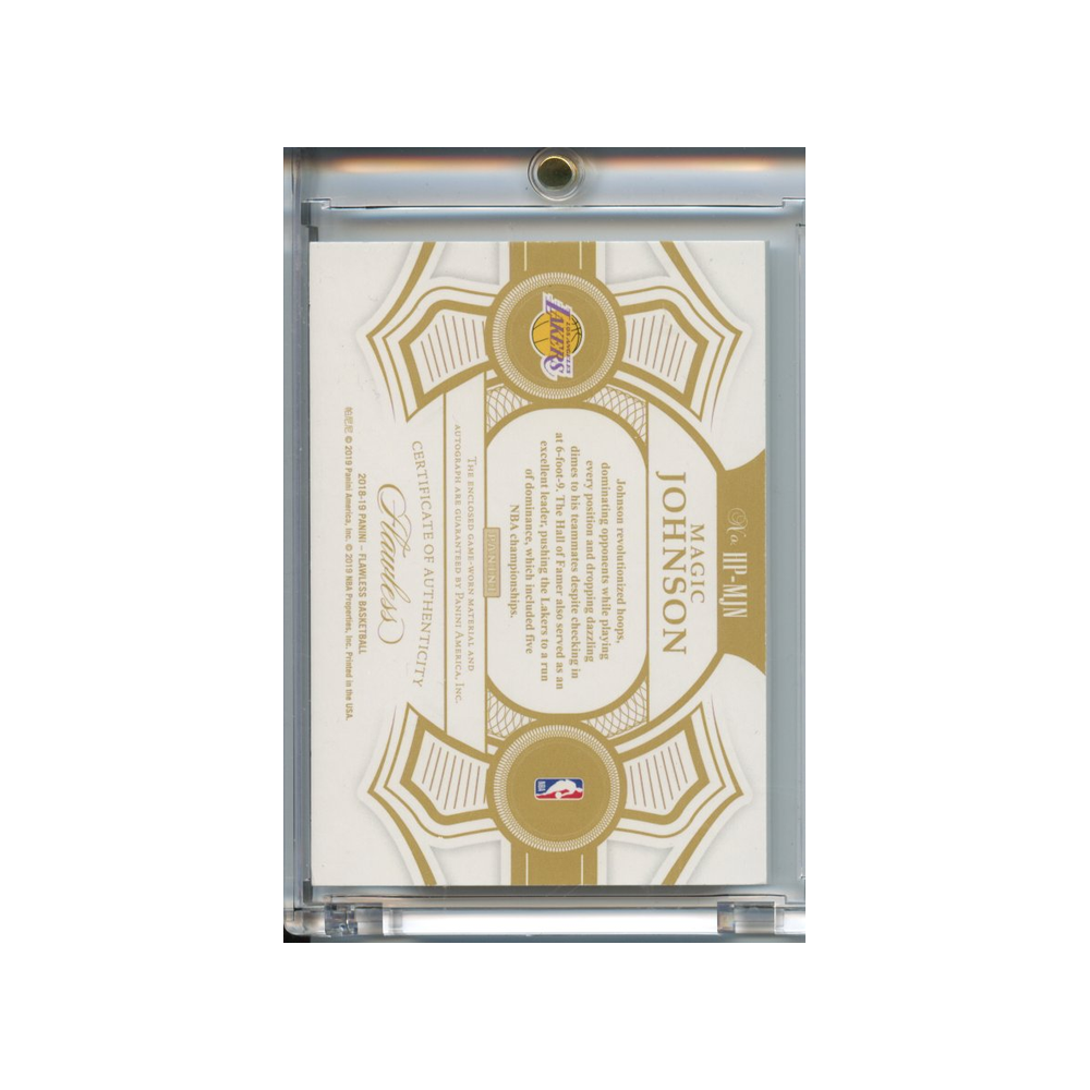 Magic-Johnson-Patch-Auto-/25-2018-Flawless-Rückseite