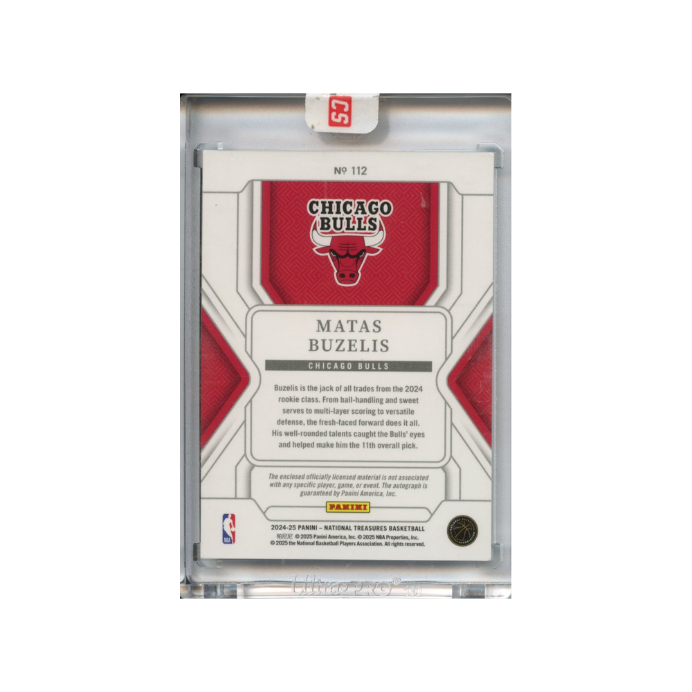 Matas-Buzelis-Patch-Autograph-/75-2024-National-Treasures-Rückseite