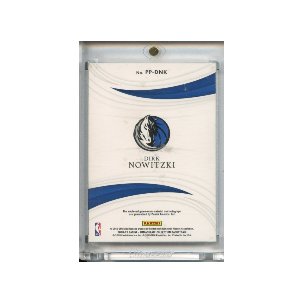 Dirk-Nowitzki-Patch-Autograph-1/1-2018-Immaculate-Collection-Rückseite