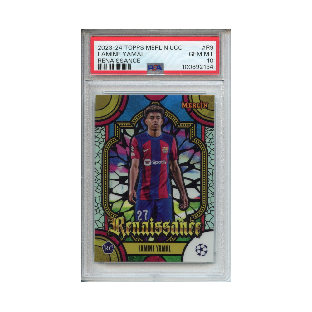 Lamine-Yamal-Rennaissance-2023-24-Topps-Merlin-UCC-PSA-10-Vorderseite
