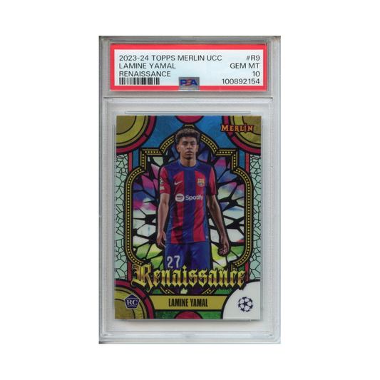 Lamine-Yamal-Rennaissance-2023-24-Topps-Merlin-UCC-PSA-10-Vorderseite