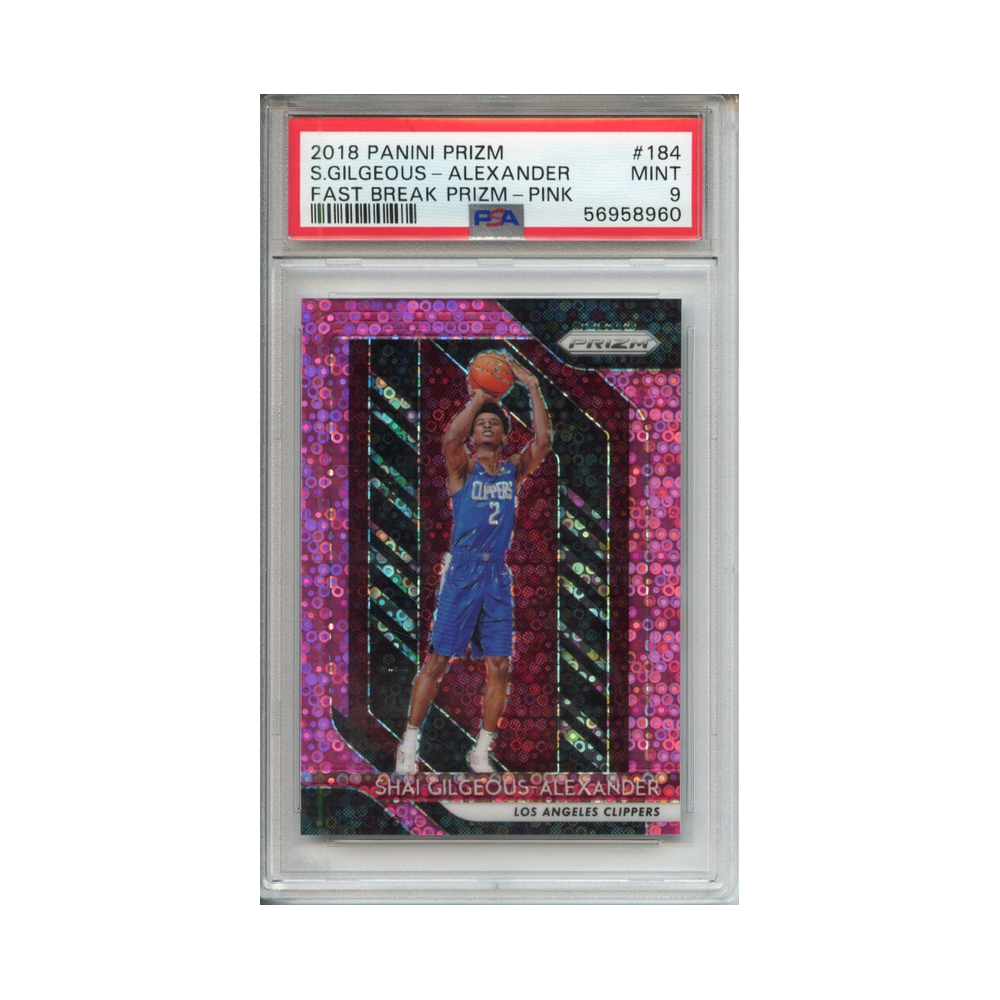 Shai-Gilgeous-Alexander-Fast-Break-Prizm--Pink-2018-Panini-Prizm-PSA-9-Vorderseite