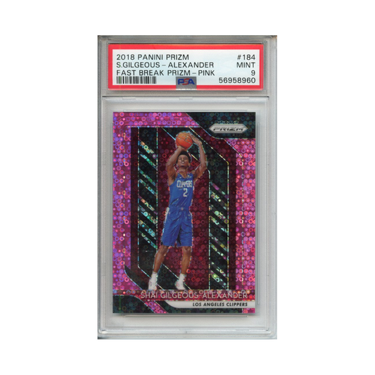 Shai-Gilgeous-Alexander-Fast-Break-Prizm--Pink-2018-Panini-Prizm-PSA-9-Vorderseite