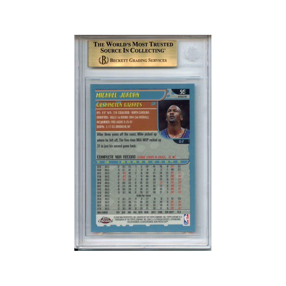 Michael-Jordan-Refractors-2001-02-Topps-Chrome-BGS-9.5-Rückseite