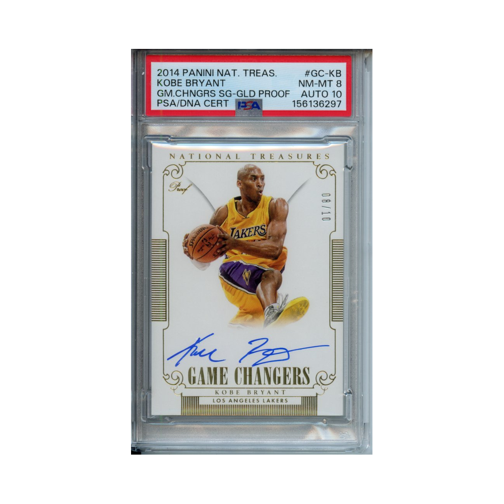 Kobe-Bryant-Game-Changers-Signature-Gold-Proof-2014-Panini-National-Treasures-PSA-8/10-Vorderseite
