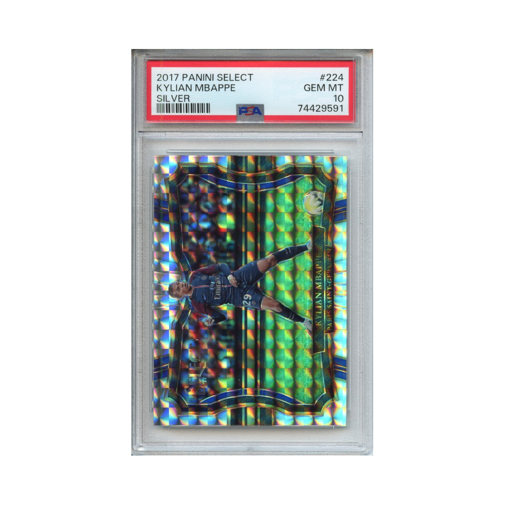 Kylian-Mbappe-Silver-2017-Panini-Select-PSA-10-Vorderseite