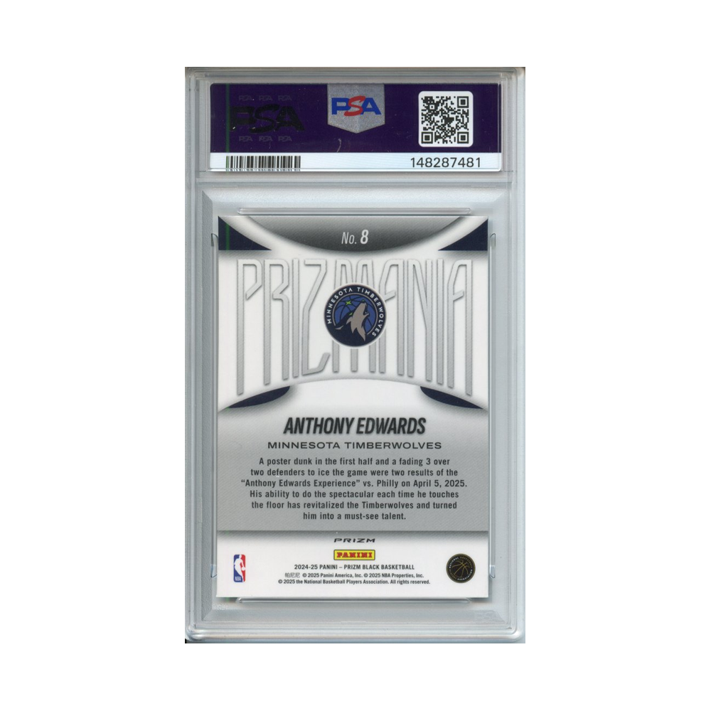 Anthony-Edwards-Prizmania-2024-Prizm-Black-PSA-10-Rückseite