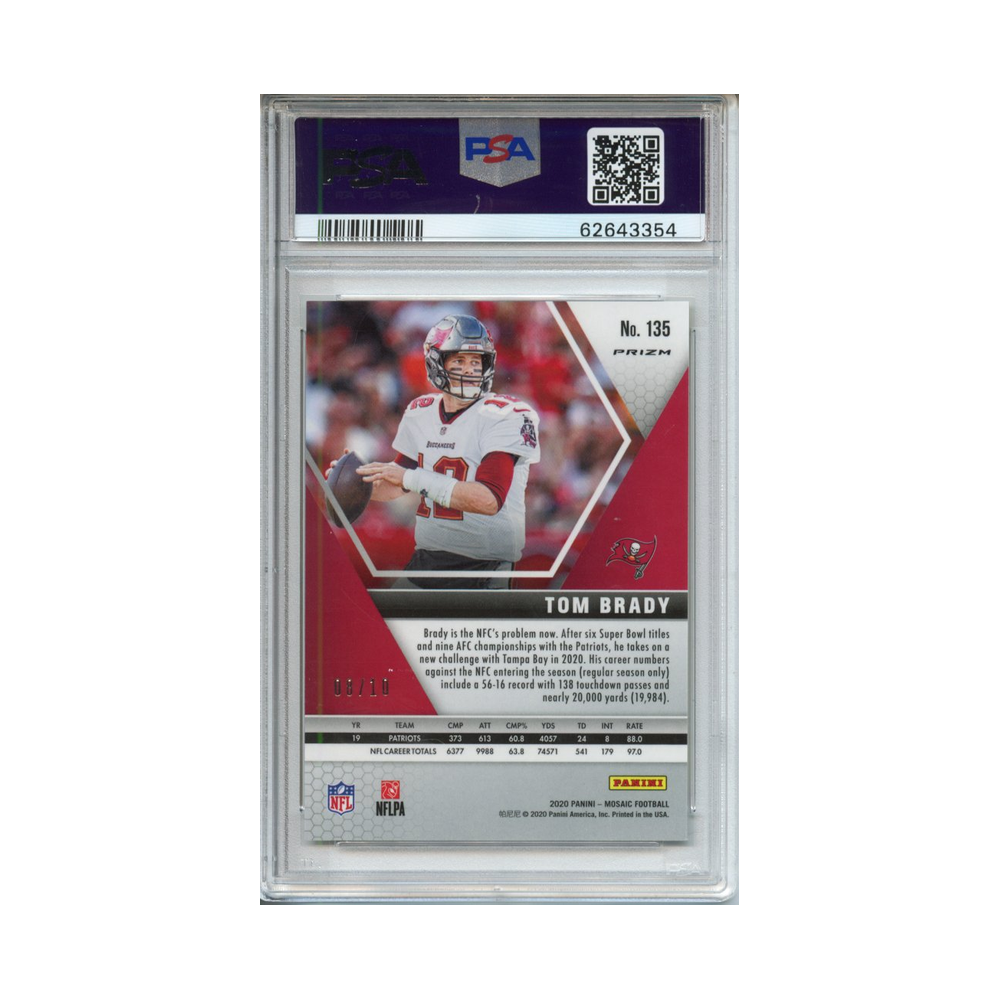 Tom-Brady-No-Huddle-Gold-2020-Panini-Mosaic-PSA-10-Rückseite