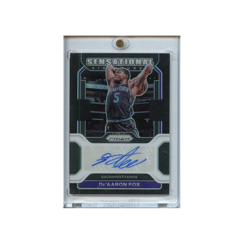 De'Aaron-Fox-Black-Sensational-Signatures-1/1-2021-Prizm-Vorderseite