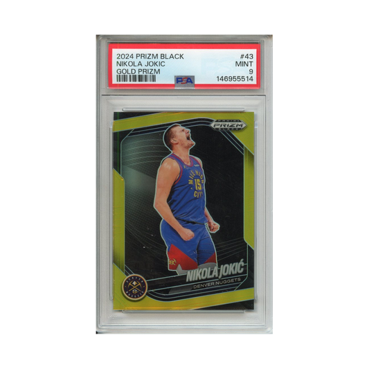 Nikola-Jokic-Gold-Prizm-2024-Prizm-Black-PSA-9-Vorderseite