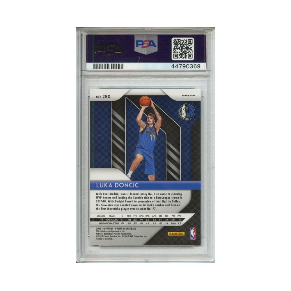 Luka-Doncic-Silver-Prizm-2018-Panini-Prizm-PSA-10-Rückseite
